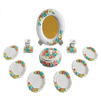 Set de plats Haftseen avec miroir, adapté pour Nowruz Ramesh (10 pièces)