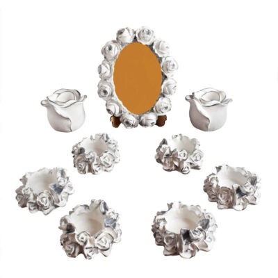 Set de plats Haftseen avec miroir, adapté pour Nowruz Solaleh (10 pièces)