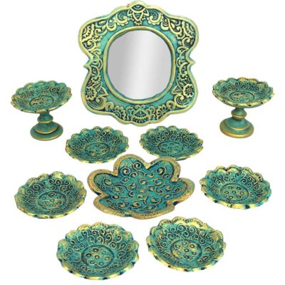 Set de plats Haftseen avec miroir, adapté pour Nowruz Orsi
