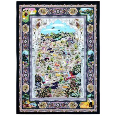 Grand tapis de sol intérieur de style bohème persan Safa