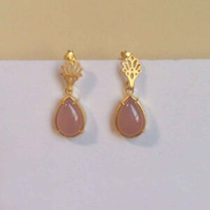 Boucles d’oreilles en argent avec Quartz Rose
