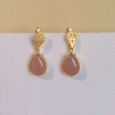 Boucles d’oreilles en argent avec Quartz Rose