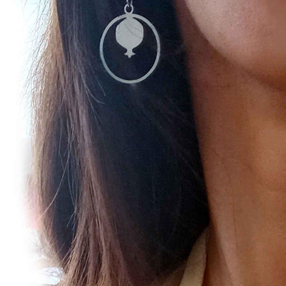 Boucles d'oreilles en acier persan modèle Anar