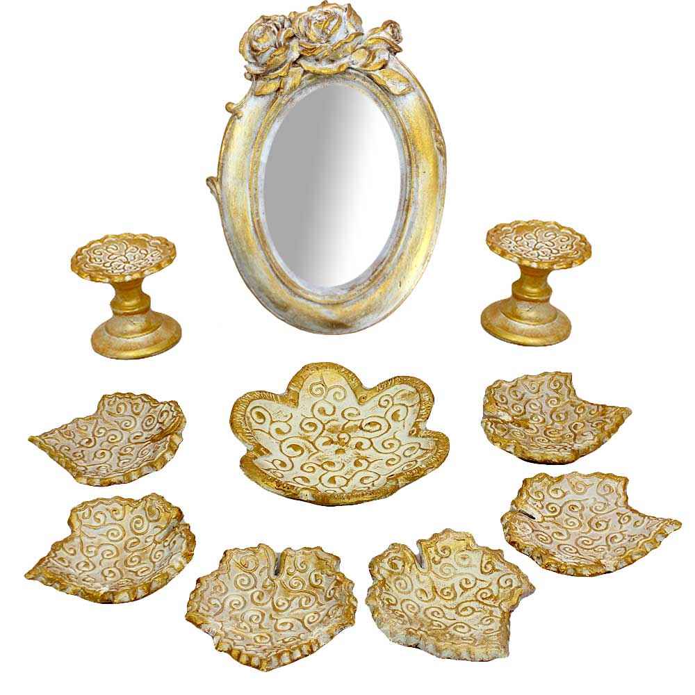 Set de plats Haftseen en céramique avec miroir adapté pour Nowruz Barg