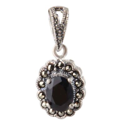 Pendentif en argent persan style classique avec pierre précieuse Agate Laya