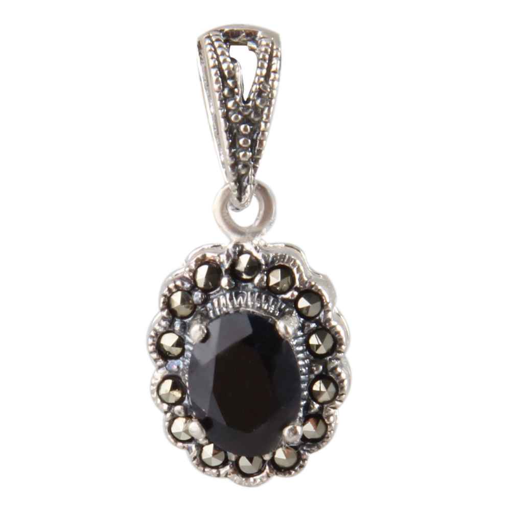 Pendentif en argent persan style classique avec pierre précieuse Agate Laya