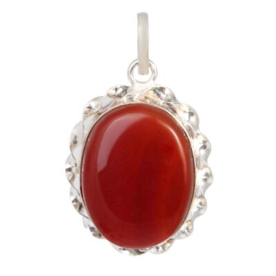 Pendentif en argent persan style classique avec pierre précieuse Agate Taraneh