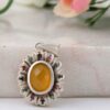 Pendentif en argent persan style classique avec pierre précieuse Agate Sam