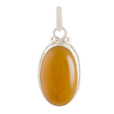 Pendentif en argent persan style classique avec pierre précieuse Agate Yar