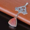 Pendentif en argent gravé persan avec pierre précieuse Agate Hassan