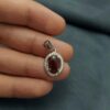 Pendentif en argent persan style classique avec pierre précieuse Aqeeq yéménite Sorkh