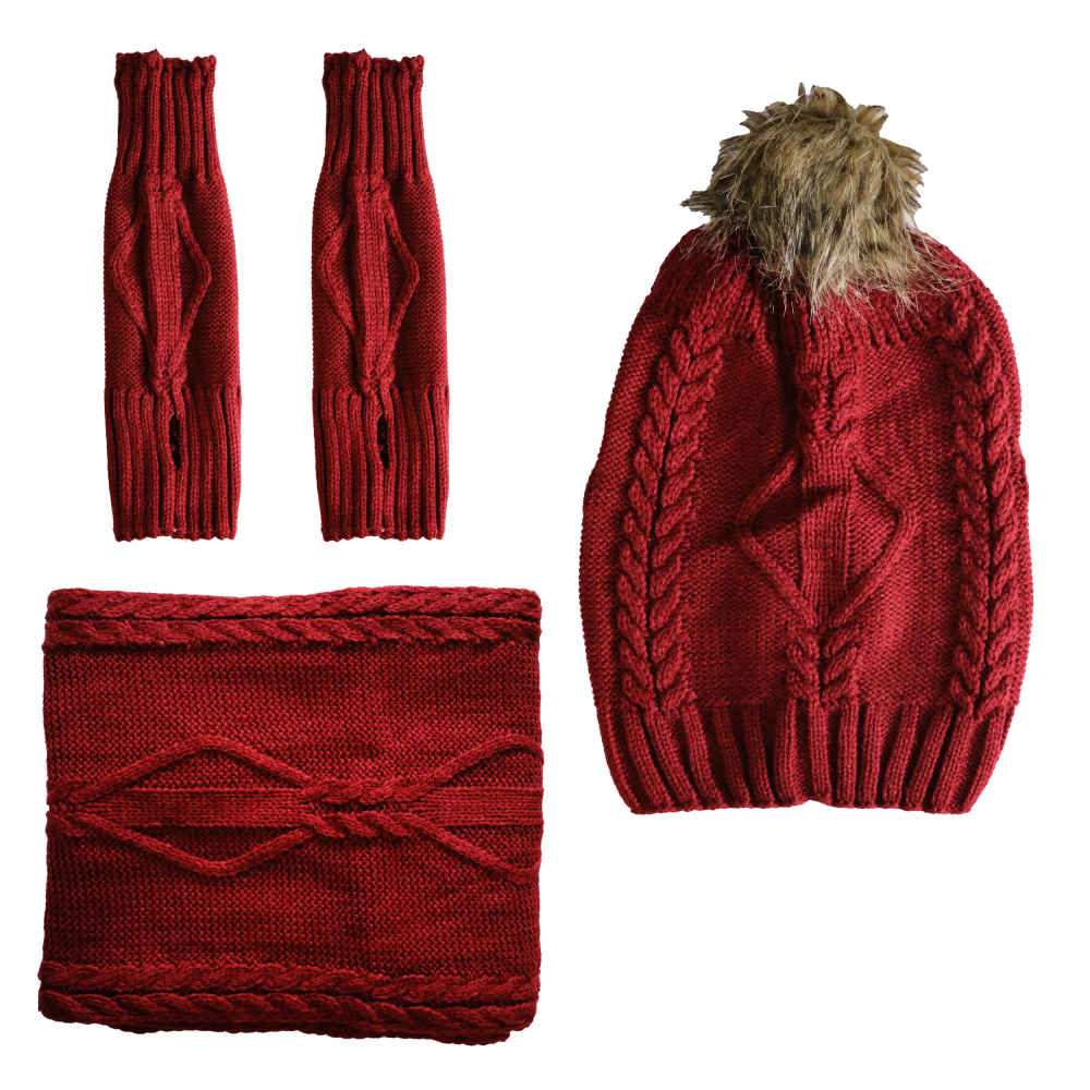 Ensemble Bonnet et Écharpe Tricotés pour Femme Modèle Karin
