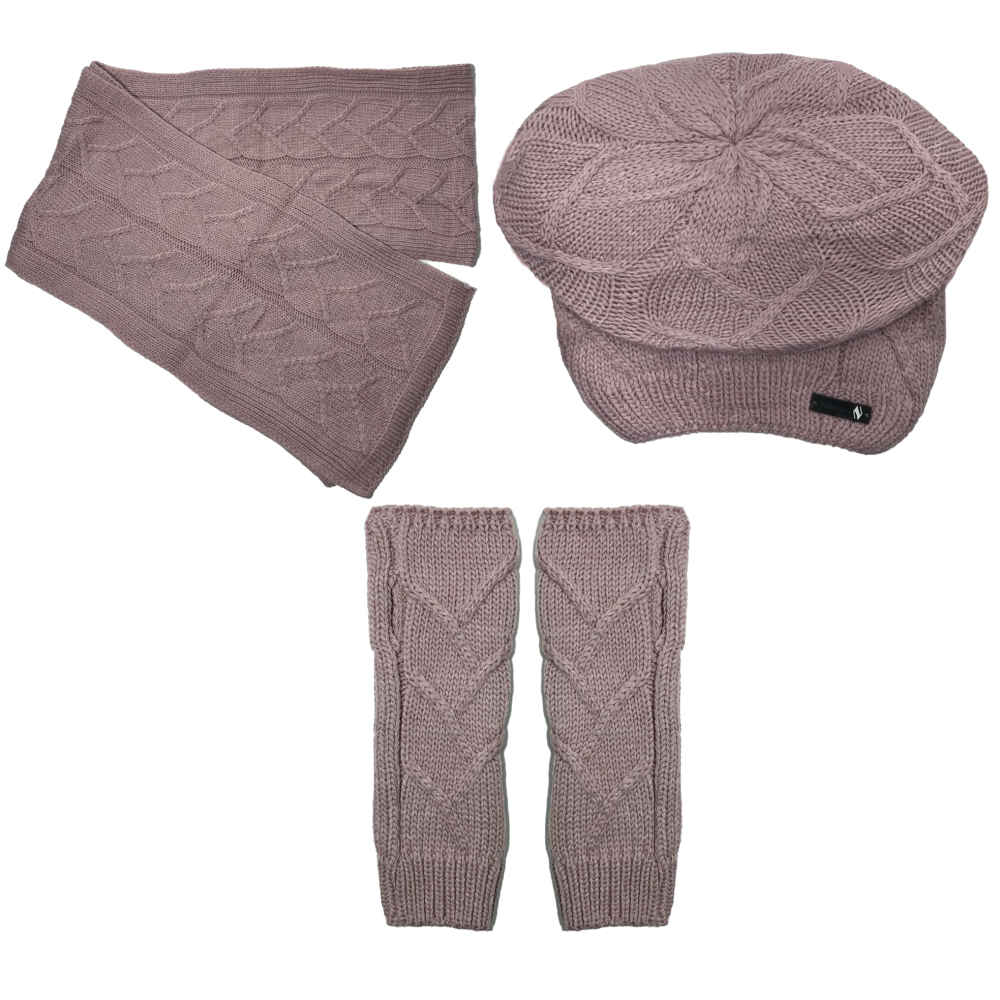 Ensemble Bonnet et Écharpe Tricotés pour Femme Modèle Lilas
