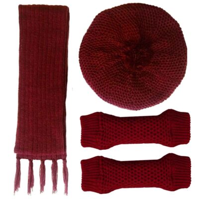 Ensemble Bonnet et Écharpe Tricotés pour Femme Modèle Rose