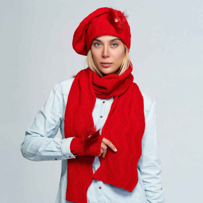 Ensemble Bonnet et Écharpe Tricotés pour Femme Modèle Sam