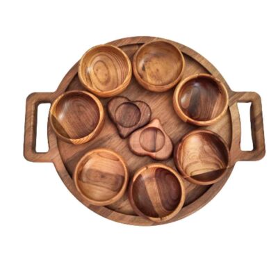 Set de plats Haftseen en bois adapté pour la célébration de Nowruz Fardis