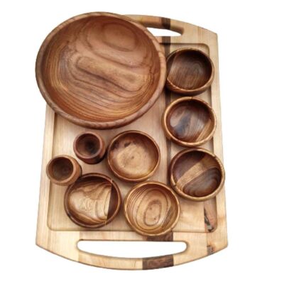 Set de plats Haftseen en bois adapté pour la célébration de Nowruz Hadi