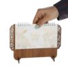 Modèle de calendrier de bureau en bois persan 1402 Fleur