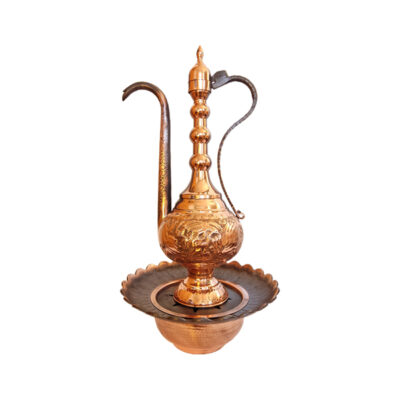Decorative Persian Copper Aftabeh with Basin Bowl – Afra Model