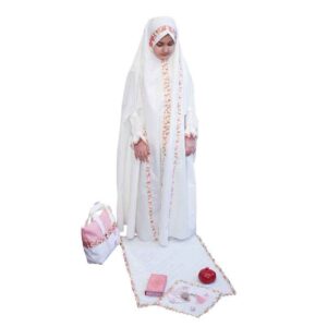 Ensemble Tchador pour la Cérémonie Taklif des Filles avec Manches Modèle Mahsa