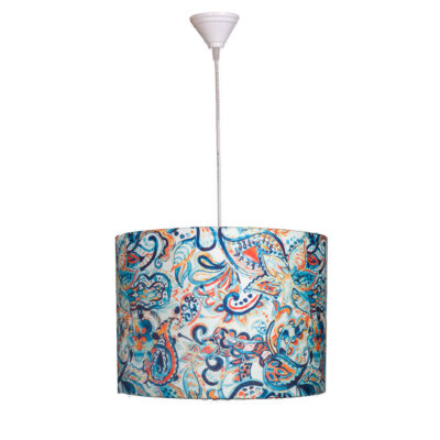 Suspension en tissu – abat-jour tambour en velours modèle Firoozeh