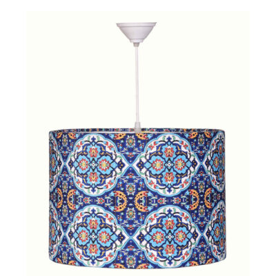 Suspension en tissu – abat-jour tambour en velours modèle Kaashi