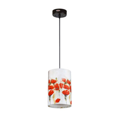 Suspension en tissu à abat-jour cylindrique en velours – modèle Laleh