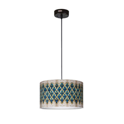 Suspension en tissu – abat-jour tambour en velours modèle Sarvin