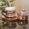 Tasse à expresso persane avec sous-tasse - Style Demitasse en cuivre émaillé Minakari