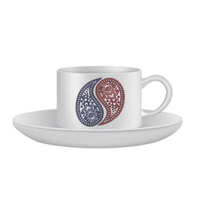 Ensemble de Tasses à Thé Persanes de 4 avec Soucoupe – Design Céramique Eslimi