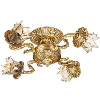 Lustre semi-encastré en aluminium – style florentin et vintage fleuri