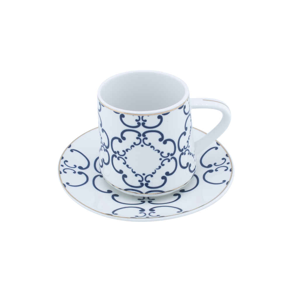 Set de tasses à thé perses avec sous-tasse - Design Tiam Porcelaine (12 pièces)
