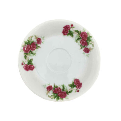 Assiette à thé persane – Porcelaine avec motif Floral Nostalgique (Lot de 6)