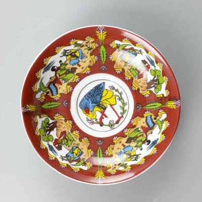 Assiette à thé persane – Porcelaine avec motif Rayan (Lot de 6)