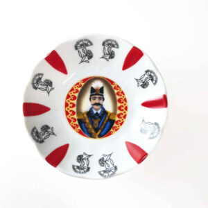 Assiette à thé persane – Porcelaine avec motif Shah Abbasi (Lot de 6)