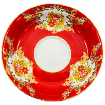 Assiette à thé persane – Porcelaine avec motif Abbasi (Lot de 6)