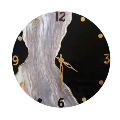 Horloge Murale en Résine Artisanale – Style Abstrait Barook
