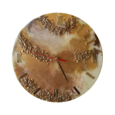 Horloge Murale en Résine Artisanale – Style Abstrait Mahla