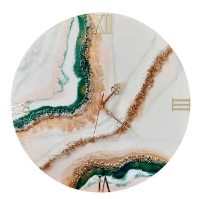 Horloge Murale en Résine Artisanale – Style Abstrait Nina