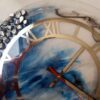 Horloge Murale en Résine Artisanale - Style Abstrait Océan