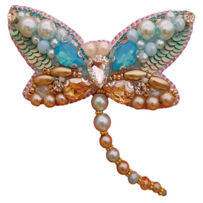Épinglette féminine perles – Modèle Libellule