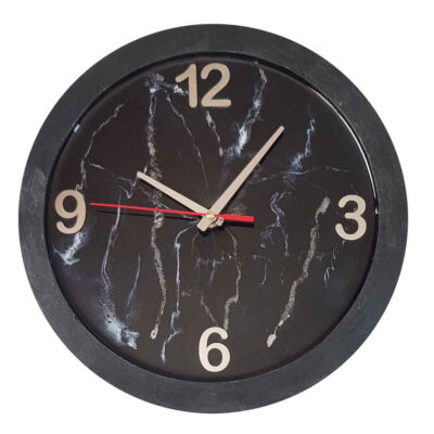 Horloge Murale en Résine Artisanale – Style Abstrait Obscurité