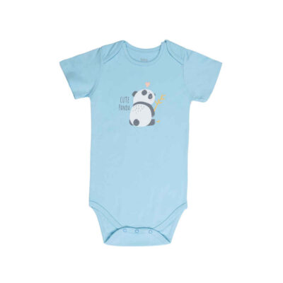 Body bébé à épaules rabattables bleues avec motif panda