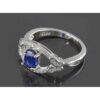 Bague de fiançailles en argent avec rubis bleu Bliss pour femmes Kamand