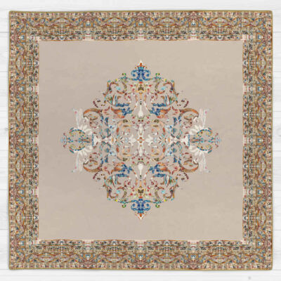 Nappe en velours design inspiré de l’élégance perse crème
