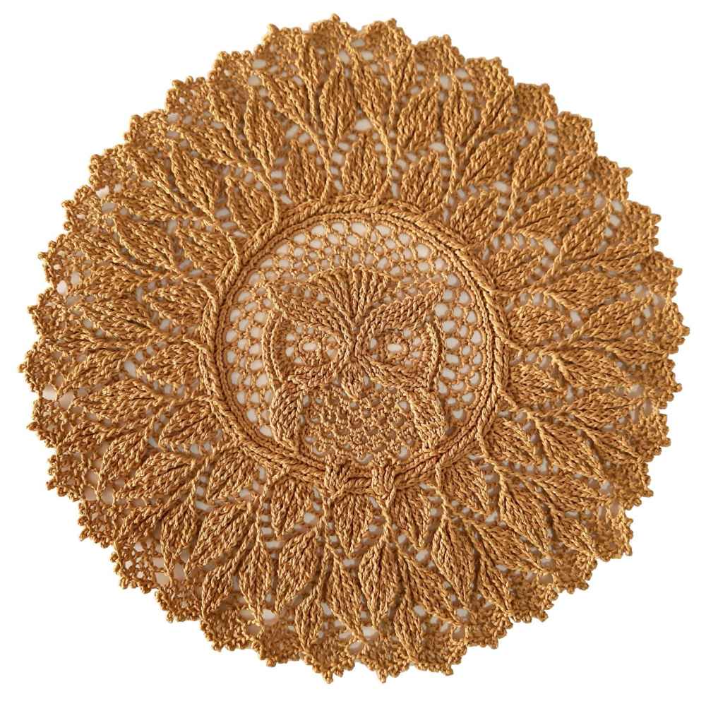 Nappe au Crochet Tricotée à la Main Modèle Hibou