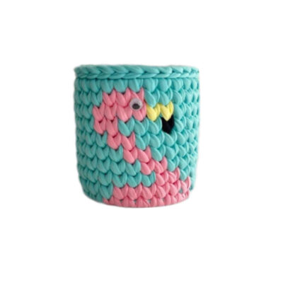 Panier de rangement en crochet modèle Flamingo