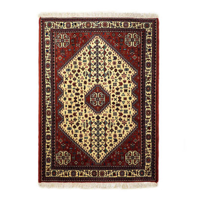 Tapis persan avec laine authentique noué à la main à Abadeh tribal rouge