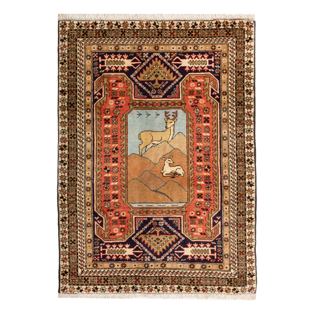Tapis persan noué à la main modèle Poshti Ardabil