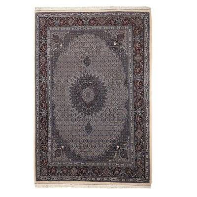 Tapis persan authentique en laine noué à la main à Birjand Riz Mahi